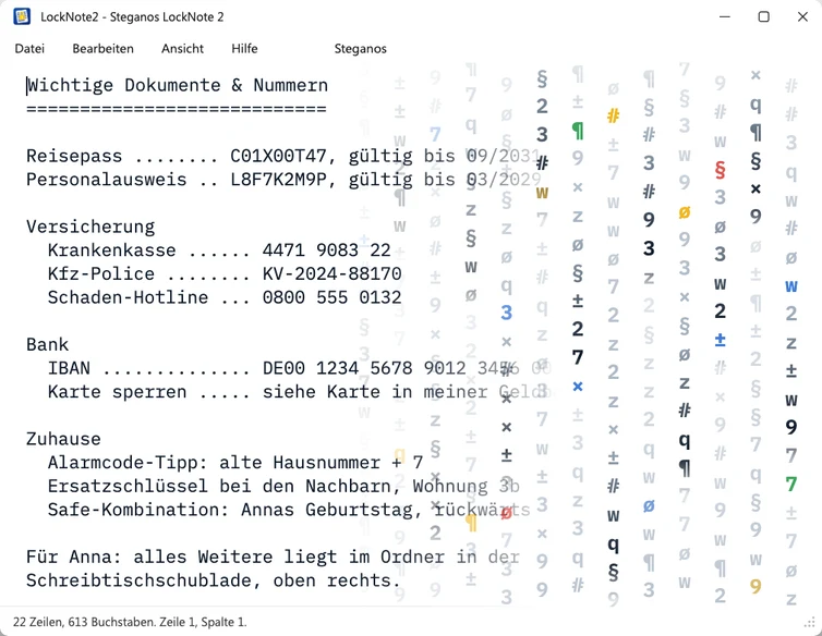 Steganos LockNote 2: Notizen im Editor, beim Speichern verschlüsselt